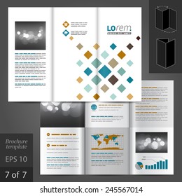 White brochure template design with geometric pattern. Cover layout