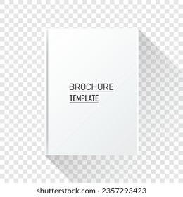 White brochure template with place for header and shadow on transparent background.