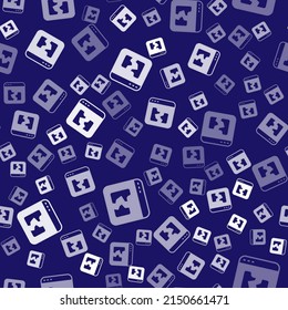 White Broken file icon isolated seamless pattern on blue background.  Vector