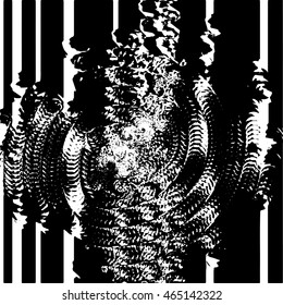 White Broken Lines on Black Background