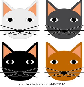 White brown black orange cat icon