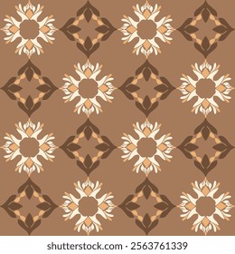 White and brown damask design seamless vector background. Graphic vector illustration, ornate pattern for wallpaper, fabric, packaging, and wrapping. 

