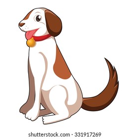 White Brown Dig in White Background