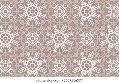 White and brown floral design pattern