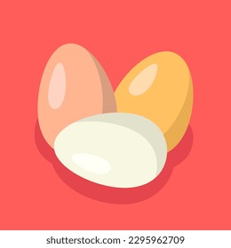 White Brown Golden Eggs Vector Illustration Background