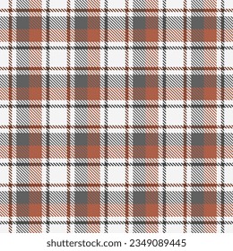 White Brown Grey Plaid Tartan Seamless Pattern
