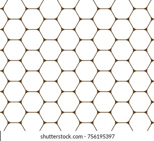 White and brown hexagon round corner honeycomb pattern background