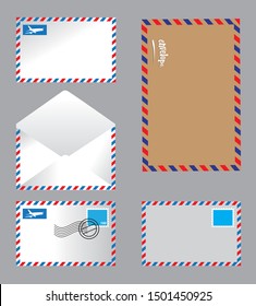 White and brown letter envelope, vector illustration
