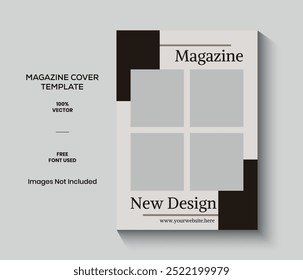 White And Brown Minimalist Interior Magazine Cover Template