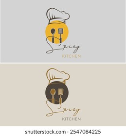 White and brown modern resturant Logo