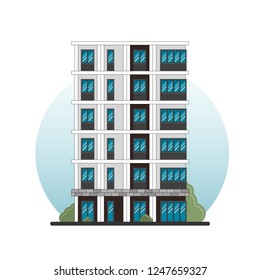 White and brown modern vector building. Eps 10