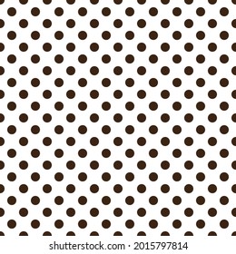 White and brown Polka Dot seamless pattern. Vector background.