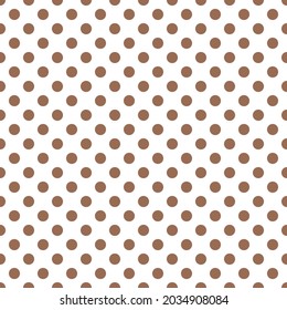 White and brown Polka Dot seamless pattern. Vector background.