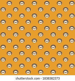 white brown porcupine front view on a orange background repeat pattern