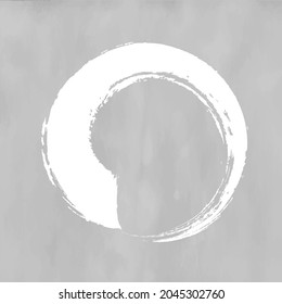 It is a white brush circle on a silver background.Easy-to-use vector material.