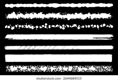 White Brush Line Set (Japanese Design Material)