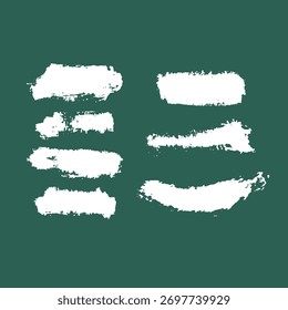 Weiße Pinselstriche. Handgezeichnete Grunge Textur Pinsel Strich und Grunge Pinsel Sammlung