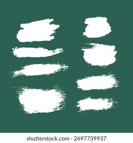 Marcas de pincel brancas. Traçado de pincel de textura grunge desenhado à mão e coleção de pincéis Grunge