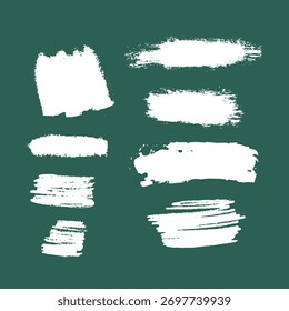 White brush marks. Hand drawn grunge texture brush stroke and Grunge brushes collection