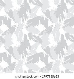 White Brush Stroke Camouflage abstract seamless pattern background suitable for fashion textiles, graphics