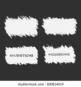 white brush stroke frame set. flat abstract background for text. design element. rectangle shape.
