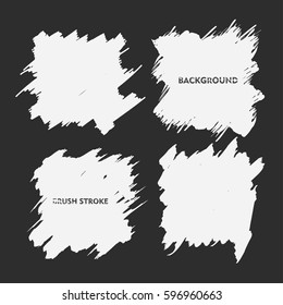 white brush stroke frame set.flat abstract background for text. design element. boxes shape
