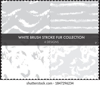 La colección de piel de pincel blanco incluye 4 muestras de diseño para impresiones de moda, homeware, gráficos, fondos