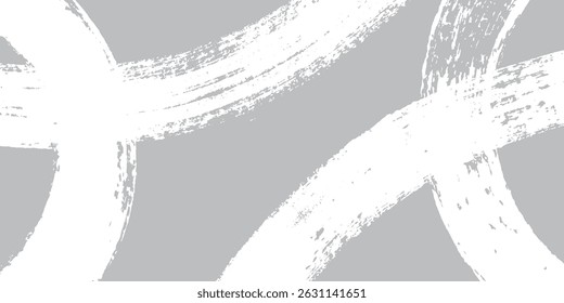 A white brush stroke, grunge grainy texture, abstract hand drawn pattern on light gray background, modern artistic design, dynamic and creative feel