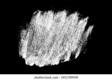 White brush stroke isolated on black. Ink splatter. Paint droplets. Digitally generated image. Vector design elements, illustration, EPS 10.