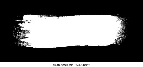 White brush stroke isolated on background. Paint brush stroke vector for white ink paint, grunge design element, dirt banner, watercolor design, dirty texture. Trendy brush stroke, vector illustration