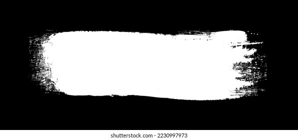 Golpe de pincel blanco aislado en el fondo. Vector de trazo de pincel para pintura de tinta blanca, elemento de diseño de grunge, banner de suciedad, diseño de acuarela, textura sucia. Icono de pincel de moda, ilustración vectorial