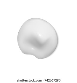 A white brush stroke isolated on white background. Cream smear. Vector illustration.