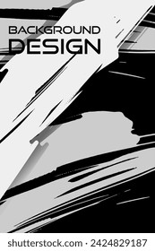 White brush stroke on black background. Japanese style. Vector illustration of grunge wave stains.Vector brushes illustration.