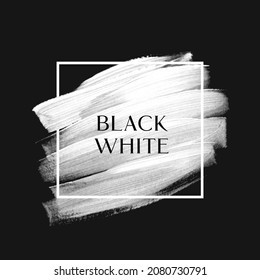 Vector de fondo de pincel blanco sobre marco cuadrado. Diseño perfecto para titulares y banner de venta. 