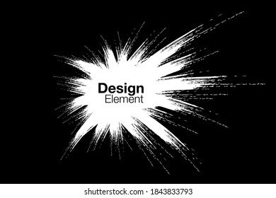 El fondo de textura de tinte de pincel blanco se ve en perspectiva. Explosión gruesa texturada. Cartel de venta. Ilustración del logotipo del vector.