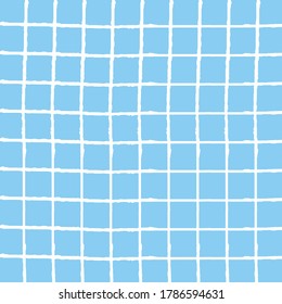 Weiße Pinselstriche, handgezeichnet auf blauem Hintergrund. Weiße Pinselstriche, handgezeichnet