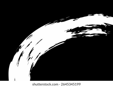 Pincéis brancos sobre fundo preto para visuais modernos e temas de tecnologia. Ilustração de traçados de pincel preto e branco para plano de fundo abstrato.