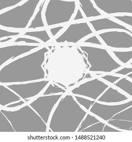 white brush strokes on gray background. Grunge, paint, sketch. Vector illustration
