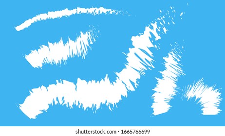 Tirages de brosse blancs sur fond flou
