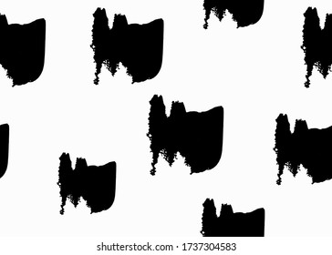 White Brush Vector Sketch Texture Scandinavian Design. Geo Vector Shape Black Cute Design. Drawn Simple Retro Print. Black Kid