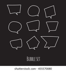 white bubble set on the black background