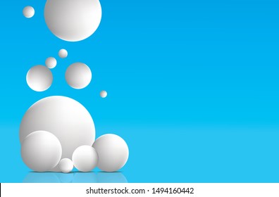 White bubbles gradient mesh on blue background, Vector EPS 10