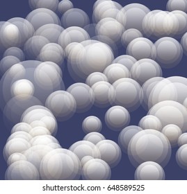 White bubbles on a blue sky