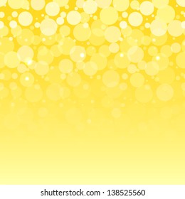 White bubbles on yellow horizontal seamless pattern, vector