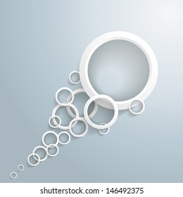White bubbles tail on the grey background. Eps 10 vector file.