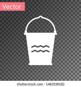 White Bucket icon isolated on transparent background.  Vector Illustration