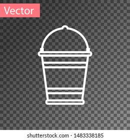White Bucket icon isolated on transparent background.  Vector Illustration