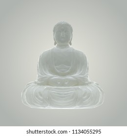White Buddha Vector 3D Rendering