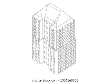 White building in the white background