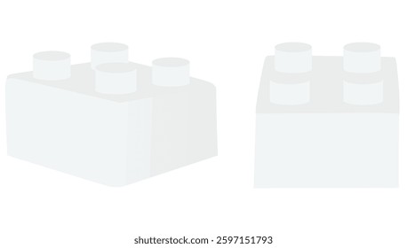 White building block. vector illustration
